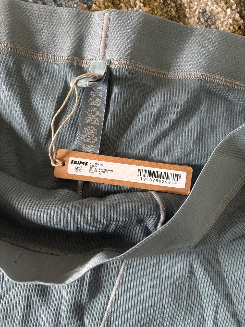 NWOT cotton rib boxer• XL •kyanite - Picture 7 of 7